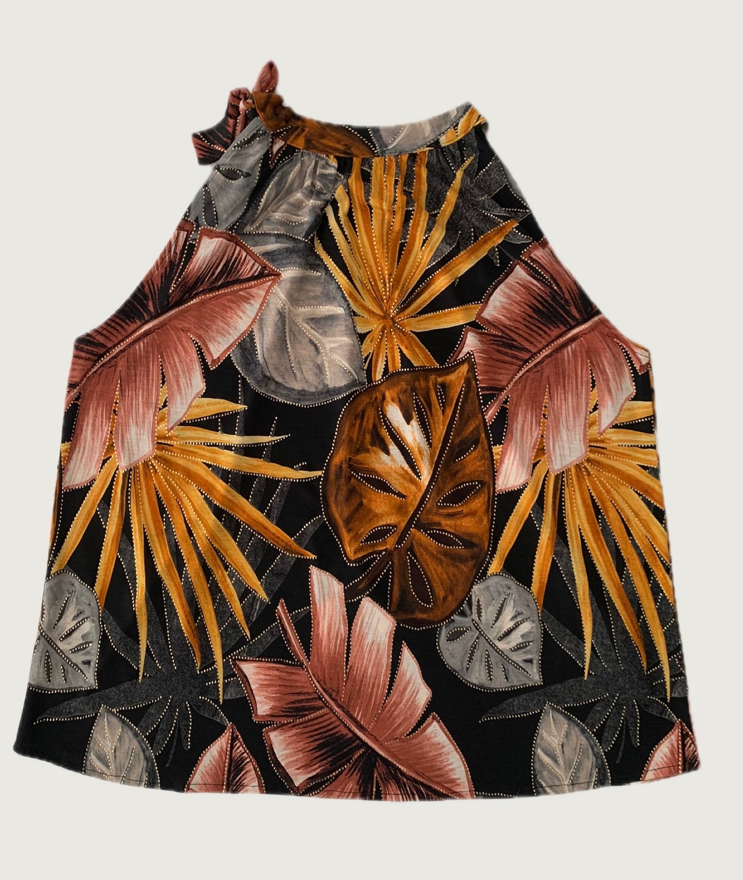 Blusa cuello halter con lazo