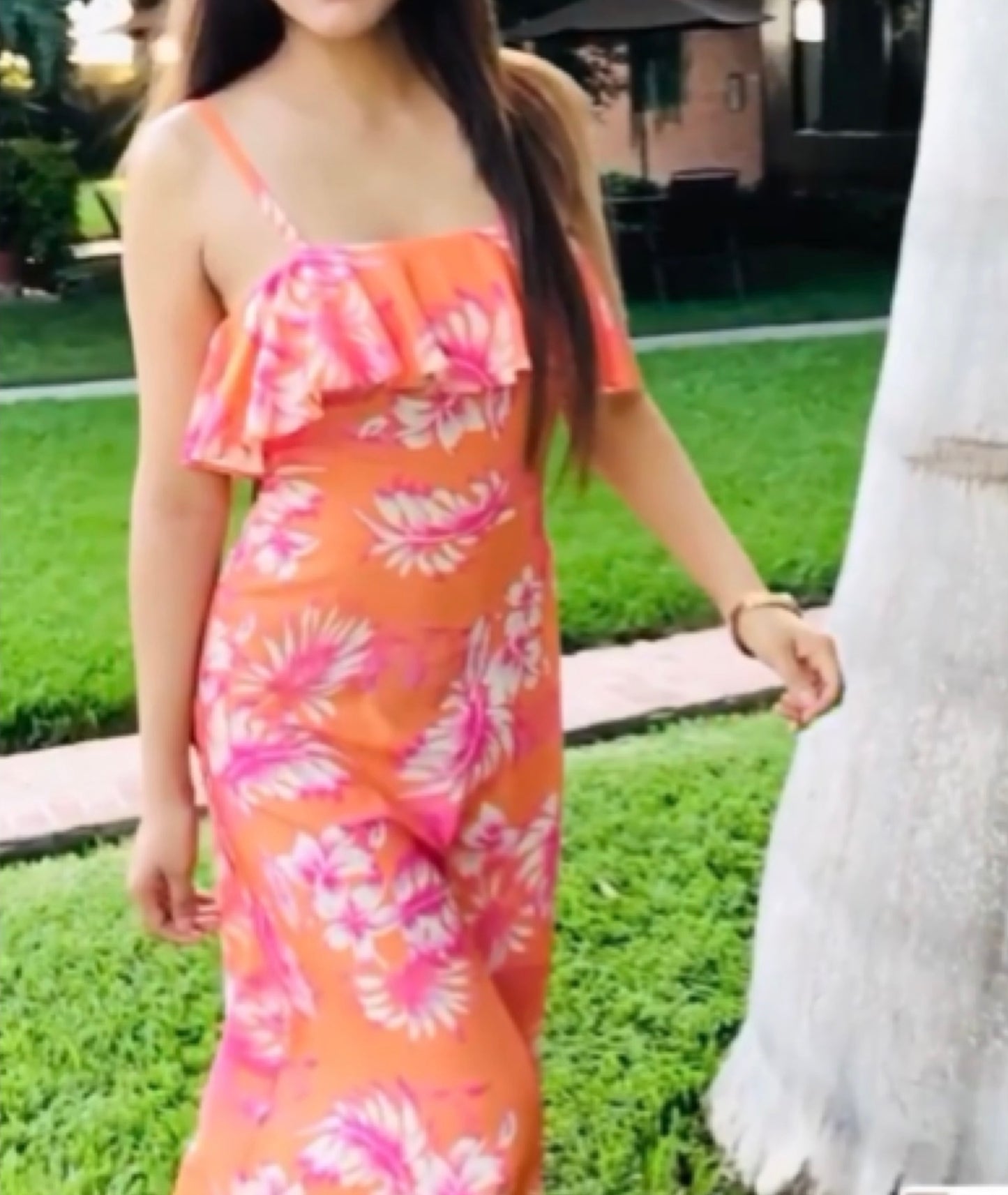Vestido estampado tropical