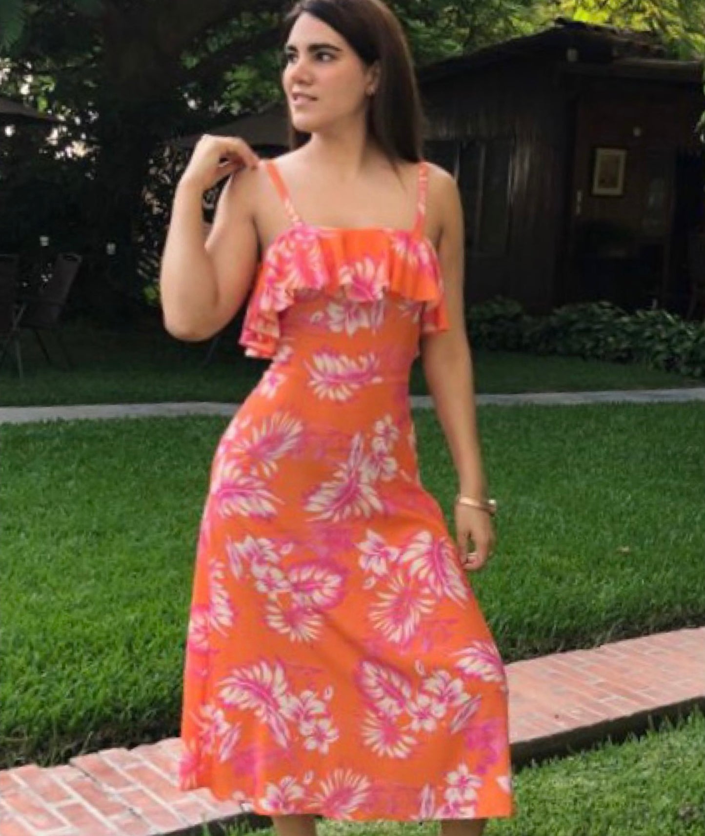 Vestido estampado tropical