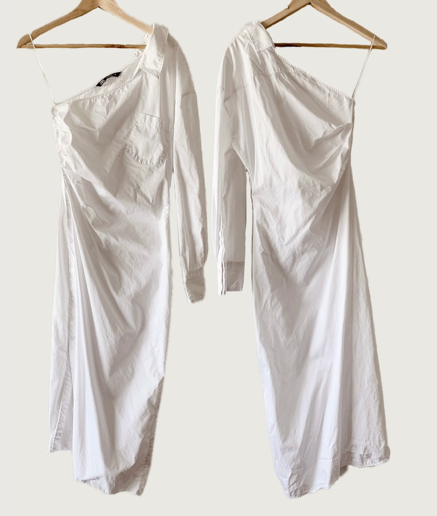 Vestido camisero un hombro ZARA