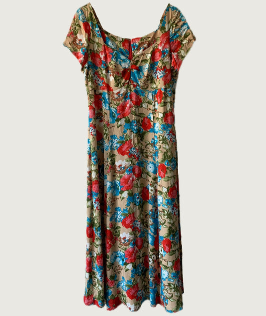 Vestido floreado largo