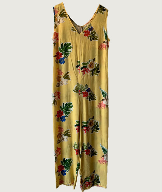 Enterizo largo amarillo floral