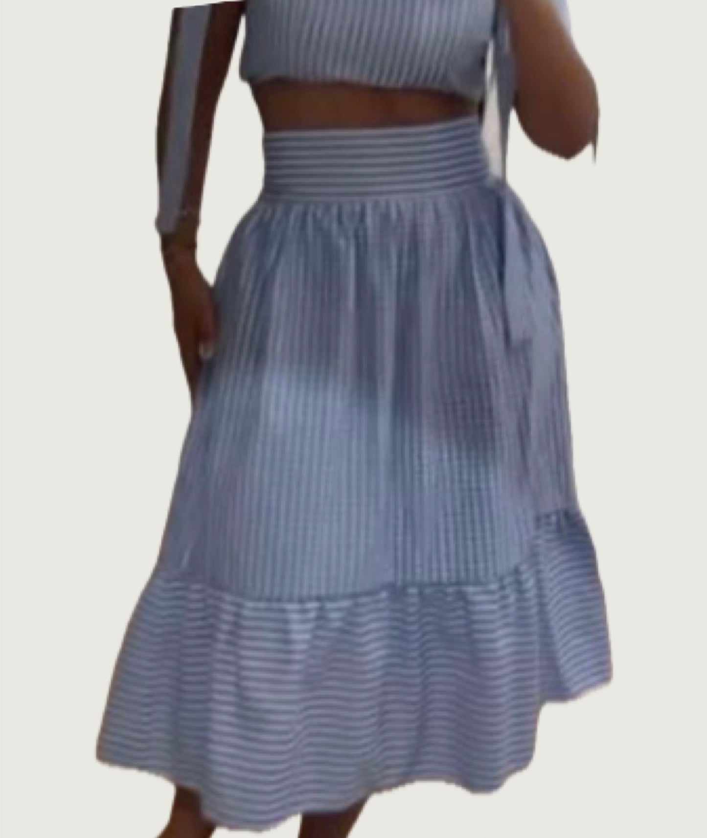 Falda midi cuadros con lazo
