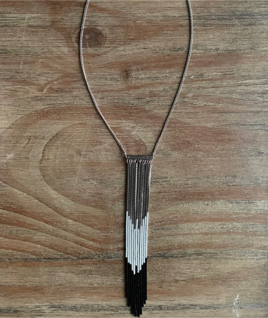 Collar largo tricolor