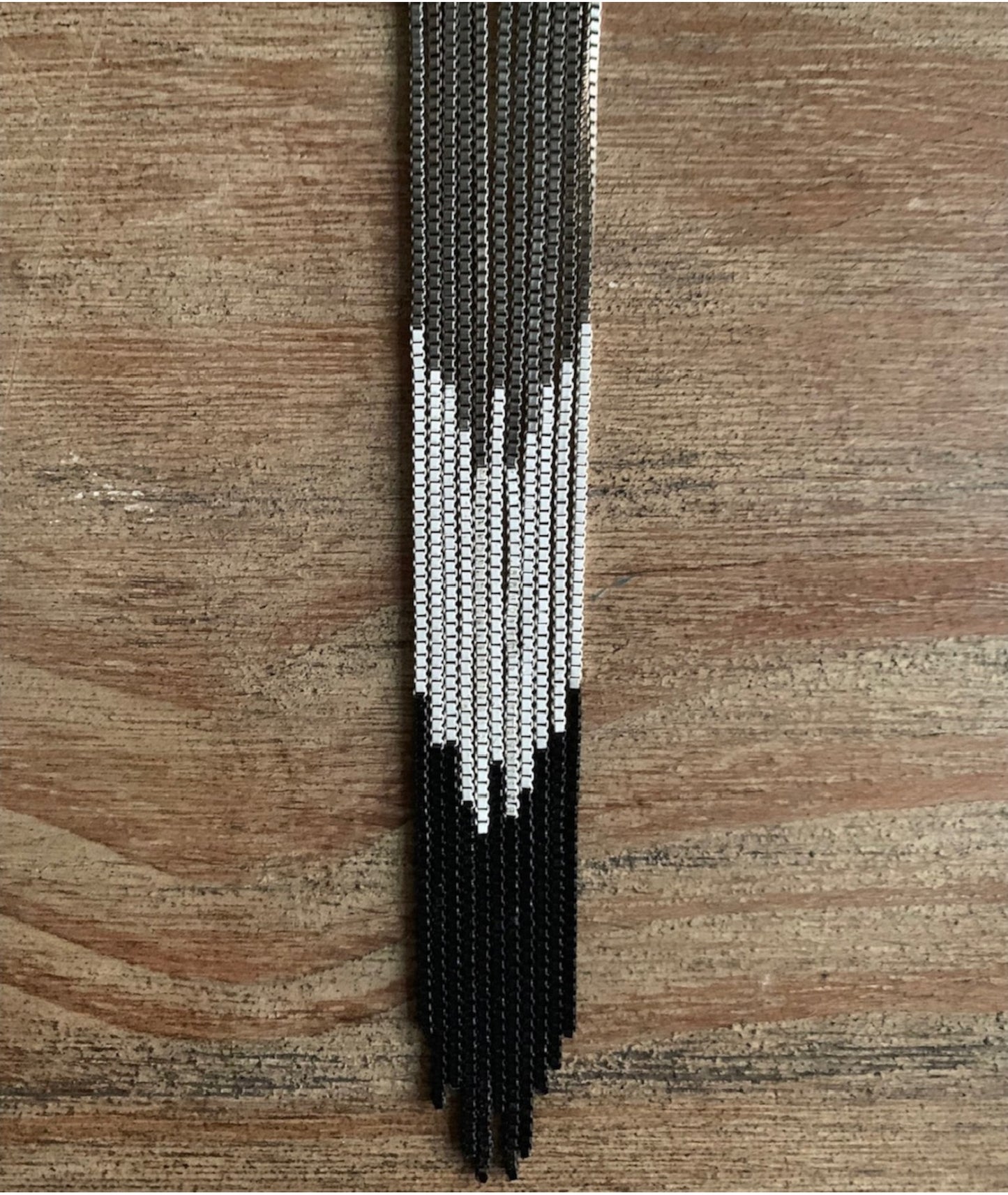 Collar largo tricolor
