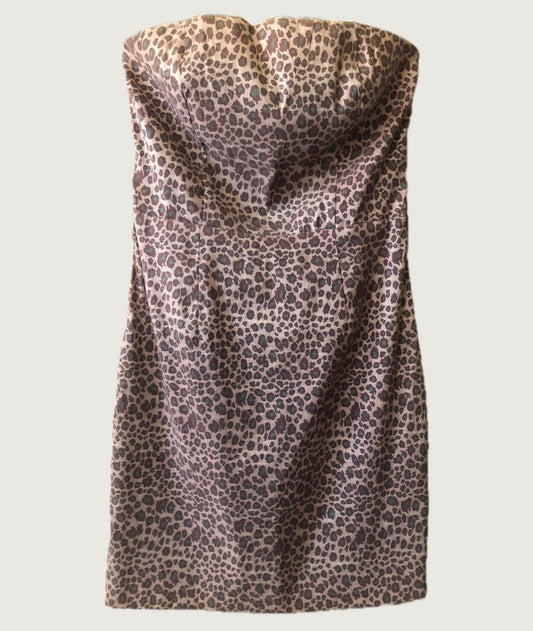 Vestido Strapless animal print