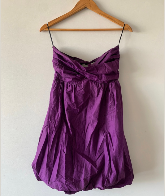 Vestido globo strapless