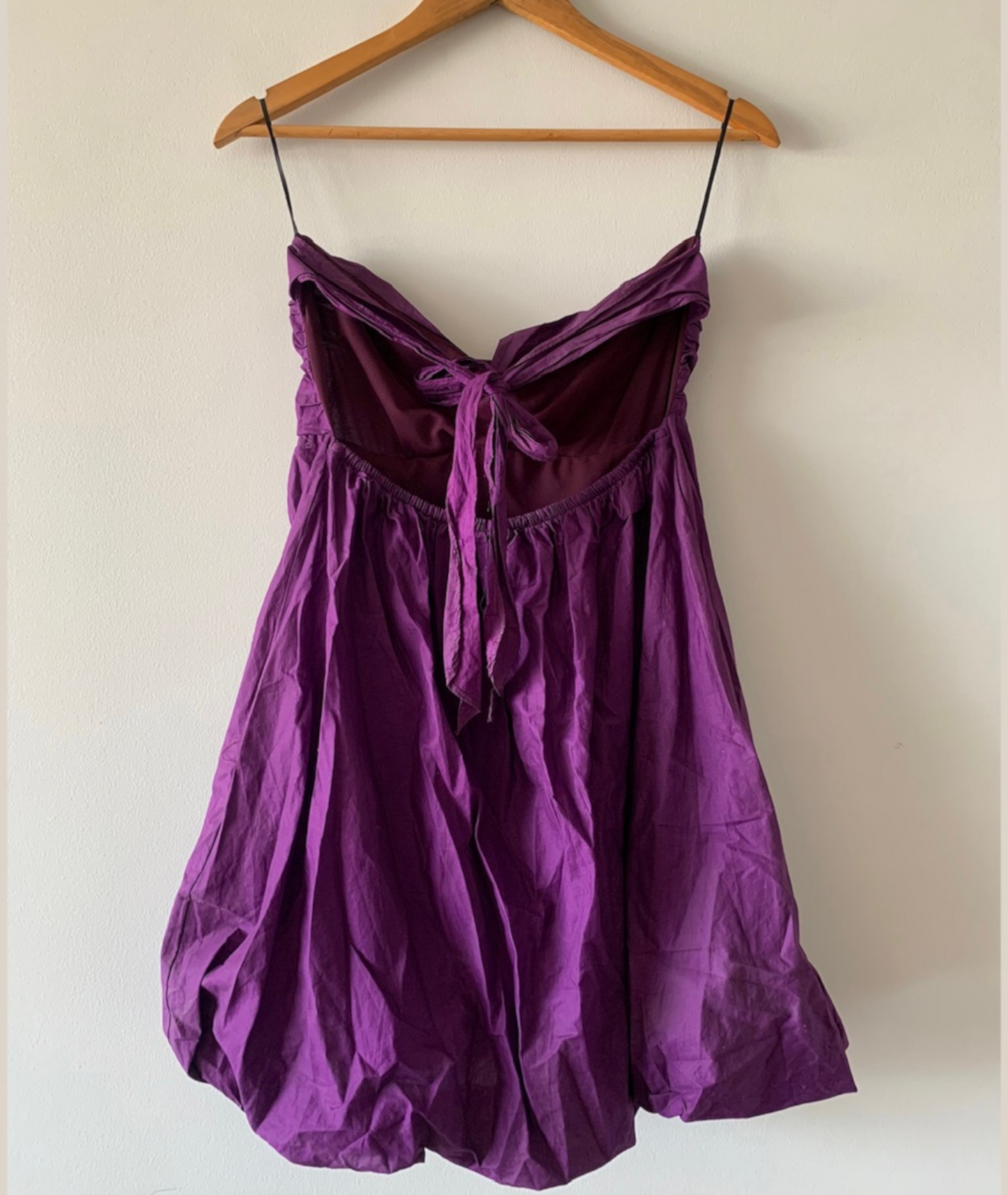 Vestido globo strapless